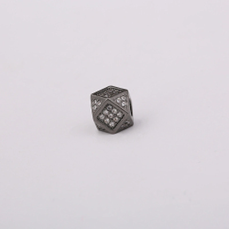 Cubic Brass Beads  Jewelry Making Supplies CZ Beads Jewelry Parts Pave Spacers Polygonal Big Hole Beads For DIY Jewelry Findings