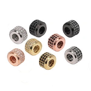 CZ Jewellery Making Supplies DIY Brass Geometric Polygon Beads Copper Necklace Beads Tube Beads Designer Charms For DIY Bracelet