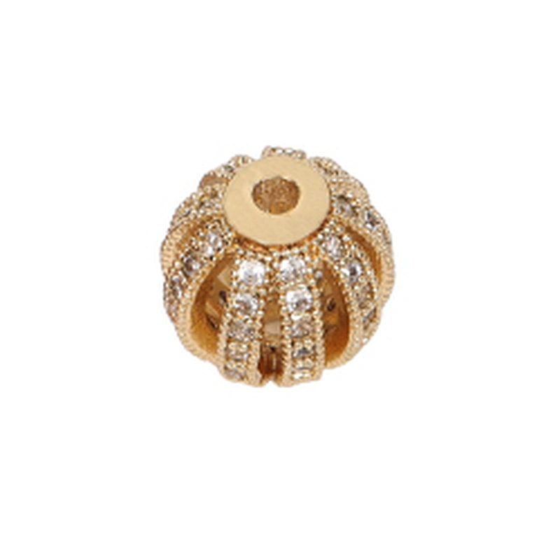 Brass Beads Watermelon Bracelet DIY CZ Jewelry Necklace Micro Pave Connectors Hairpin Accessories Round Beads For Jewelry Making