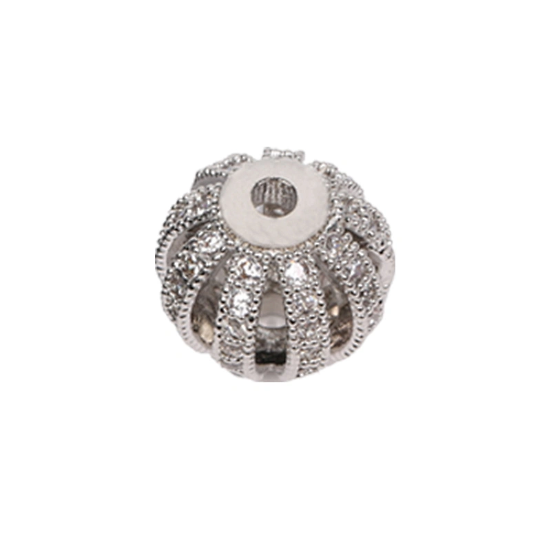 Brass Beads Watermelon Bracelet DIY CZ Jewelry Necklace Micro Pave Connectors Hairpin Accessories Round Beads For Jewelry Making