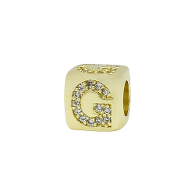 Alphabet Bead  Micro Pave Connectors  Bracelet DIY  Brass CZ Zirconia Beads Bracelet Accessories Letter Beads For Jewelry Making