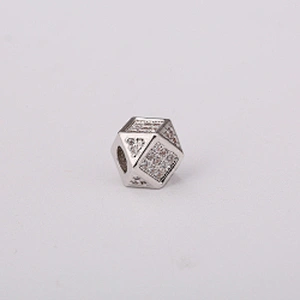 Cubic Brass Beads  Jewelry Making Supplies CZ Beads Jewelry Parts Pave Spacers Polygonal Big Hole Beads For DIY Jewelry Findings