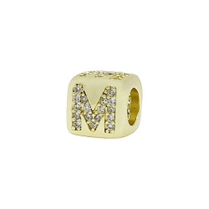 Alphabet Bead  Micro Pave Connectors  Bracelet DIY  Brass CZ Zirconia Beads Bracelet Accessories Letter Beads For Jewelry Making