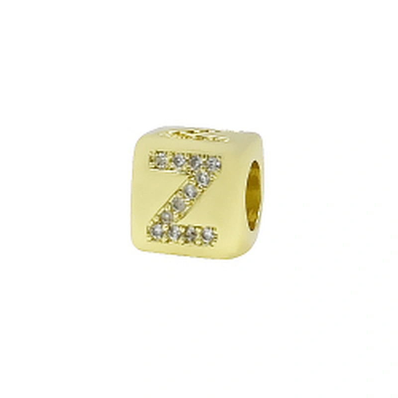Alphabet Bead  Micro Pave Connectors  Bracelet DIY  Brass CZ Zirconia Beads Bracelet Accessories Letter Beads For Jewelry Making