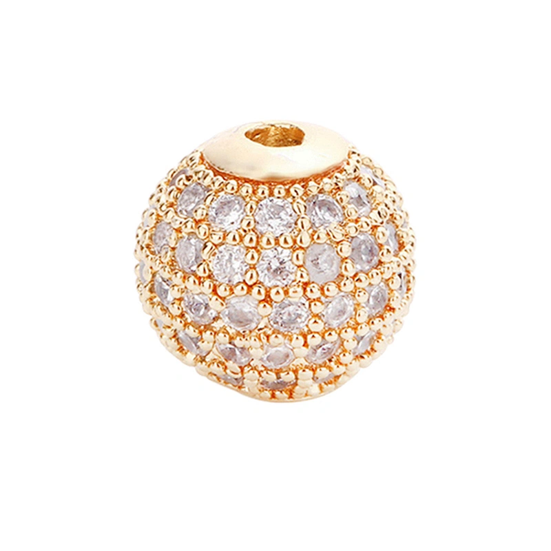 10mm DIY CZ Beads Micro Pave Spacers Cubic Zirconia Jewelry Wholesalers  Accessories Round Beads For Jewelry Bracelet Making