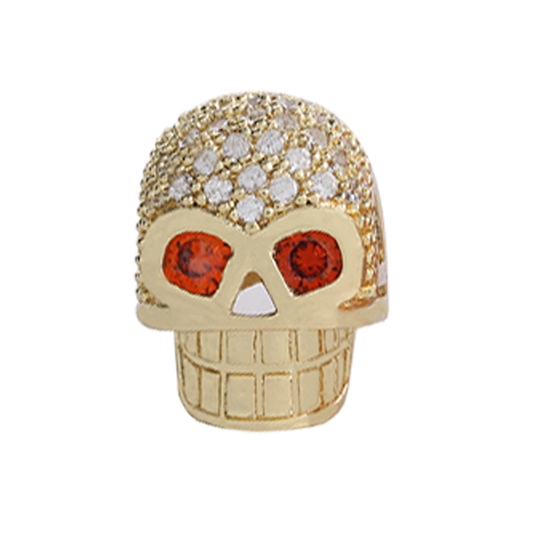 Cubic Zircon Beads  Skull Head Red Eye Beads  Bracelet Accessories  Necklace Beads  Earrings Material Charms For Jewelry Making