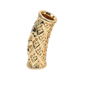 Brass Iris Curved Pave Tube Beads Bracelet Cross Charms Micro Pave Connectors Tube Beads Earring Components For Jewelry Making