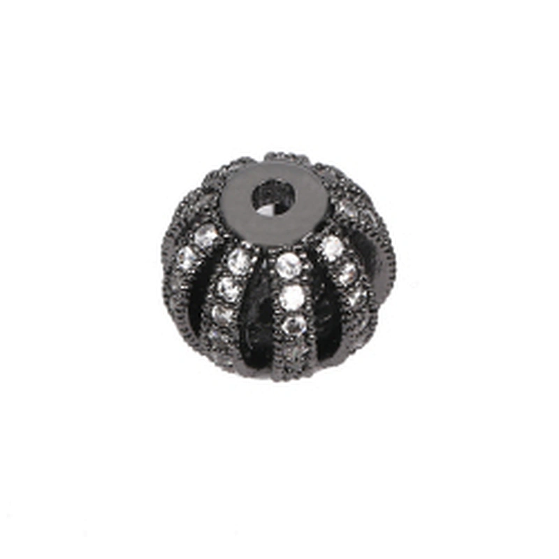 Brass Beads Watermelon Bracelet DIY CZ Jewelry Necklace Micro Pave Connectors Hairpin Accessories Round Beads For Jewelry Making