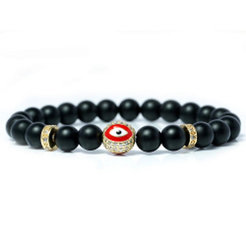 wholesale trendy beaded bracelets micro pave cubic zirconia mens beaded bracelets eye beads for bracelet making diy jewelri