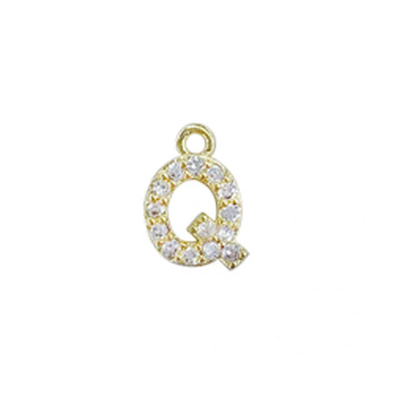 Micro Pave Pendants pave charms Bracelet diy earring charming part Bracelet Accessories Pendant letter charms for jewelry making