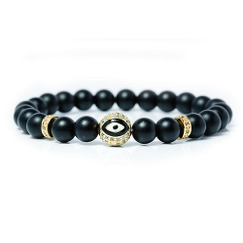 wholesale trendy beaded bracelets micro pave cubic zirconia mens beaded bracelets eye beads for bracelet making diy jewelri