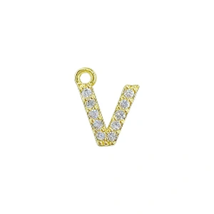 Micro Pave Pendants pave charms Bracelet diy earring charming part Bracelet Accessories Pendant letter charms for jewelry making