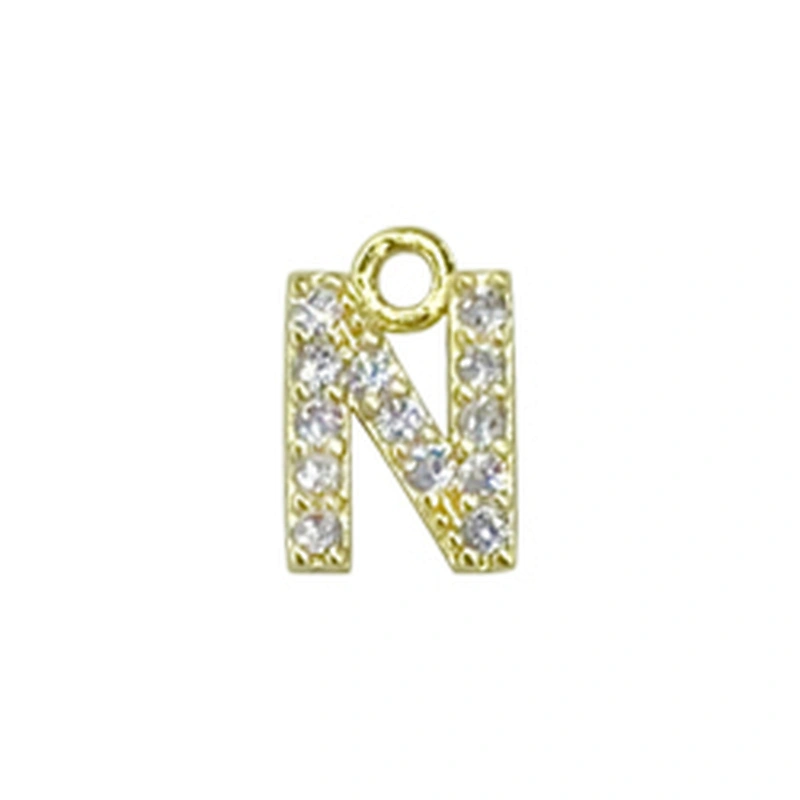 Micro Pave Pendants pave charms Bracelet diy earring charming part Bracelet Accessories Pendant letter charms for jewelry making