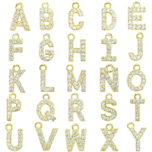 Micro Pave Pendants pave charms Bracelet diy earring charming part Bracelet Accessories Pendant letter charms for jewelry making