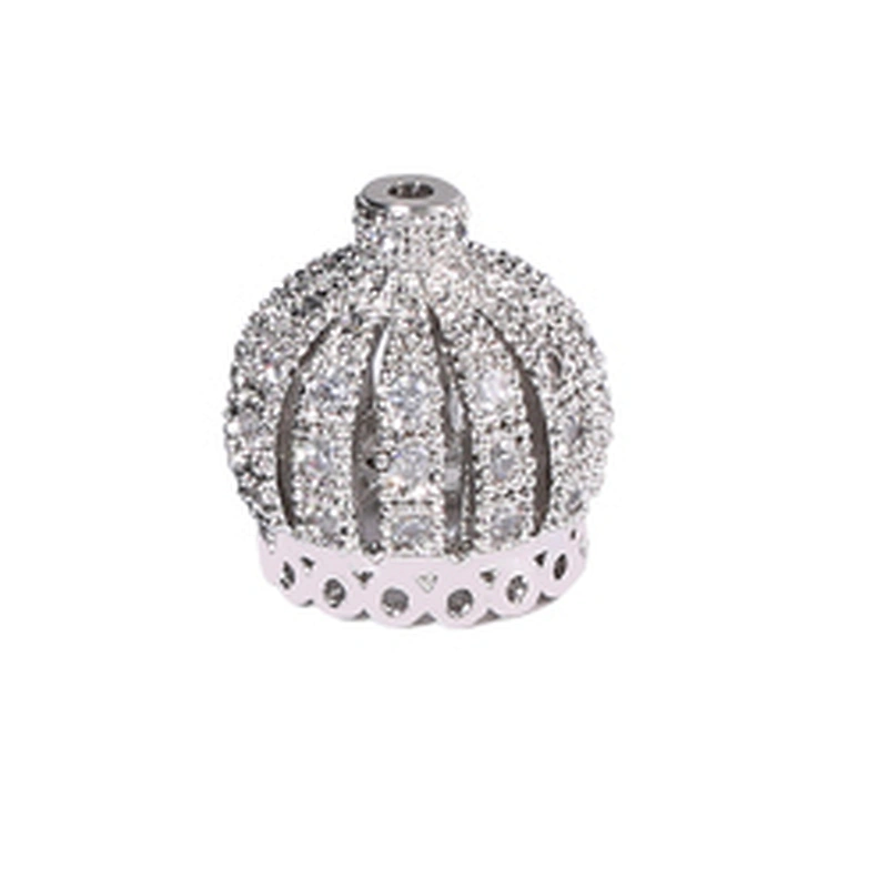 CZ Brass Crown Beads Necklace Beads DIY Metal Jewelry Accessories Jewelry Findings & Components Raw Materials For Jewelry Making