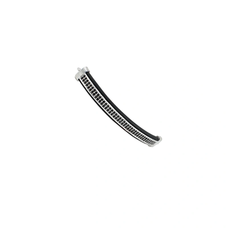 Jewelry Making Supplies Micro Pave Brass Zircon Findings Long Curved Tube Gold Plated Chains Connector for Bracelet Making