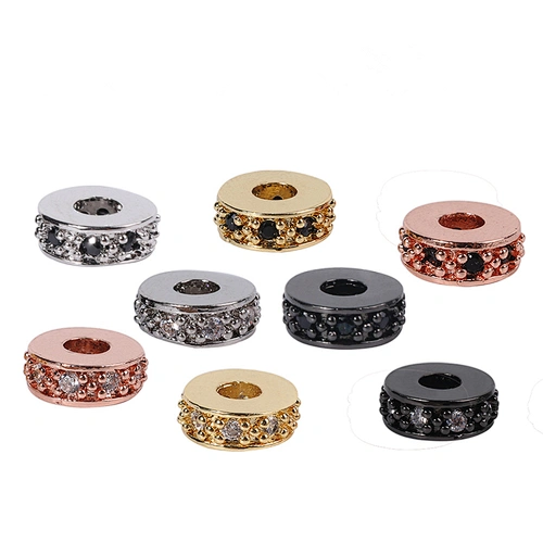 Copper Spacer Jewelry Making Micro Pave Zircon Charms Spacers for Jewelry Making DIY Spacers CZ Beads