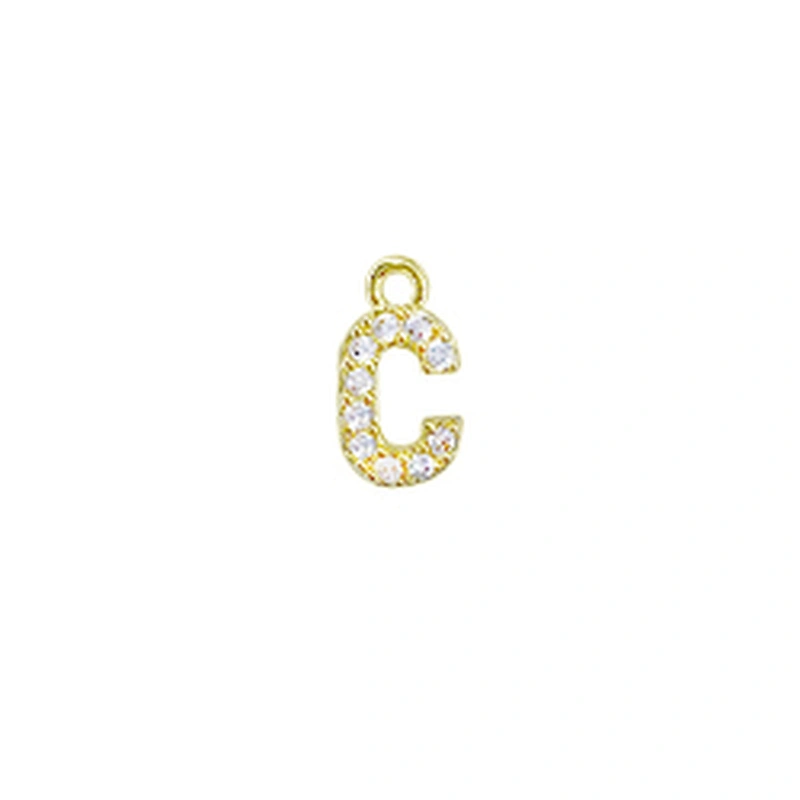 Micro Pave Pendants pave charms Bracelet diy earring charming part Bracelet Accessories Pendant letter charms for jewelry making
