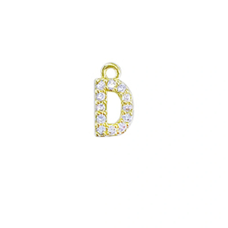 Micro Pave Pendants pave charms Bracelet diy earring charming part Bracelet Accessories Pendant letter charms for jewelry making