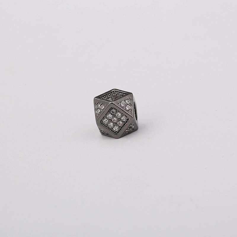 Cubic Brass Beads  Jewelry Making Supplies CZ Beads Jewelry Parts Pave Spacers Polygonal Big Hole Beads For DIY Jewelry Findings
