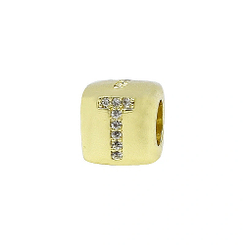 Alphabet Bead  Micro Pave Connectors  Bracelet DIY  Brass CZ Zirconia Beads Bracelet Accessories Letter Beads For Jewelry Making