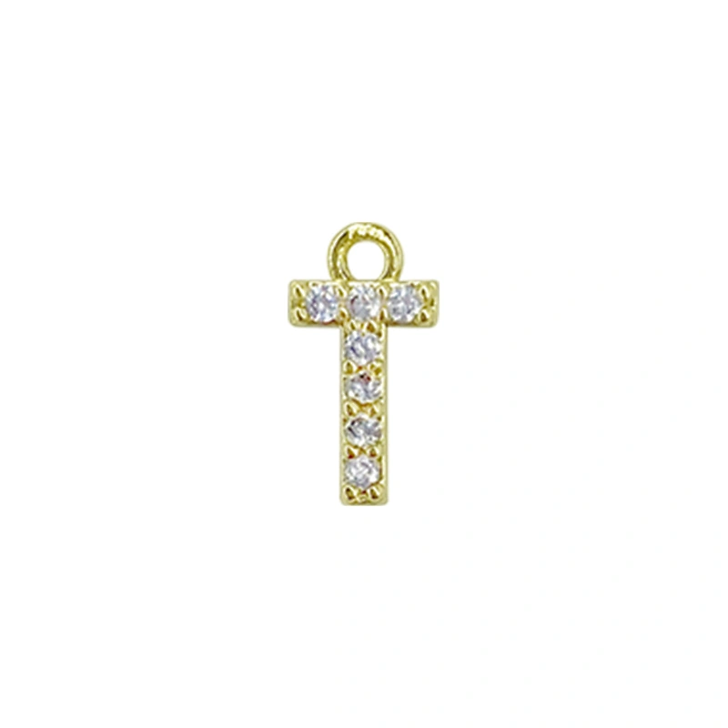 Micro Pave Pendants pave charms Bracelet diy earring charming part Bracelet Accessories Pendant letter charms for jewelry making
