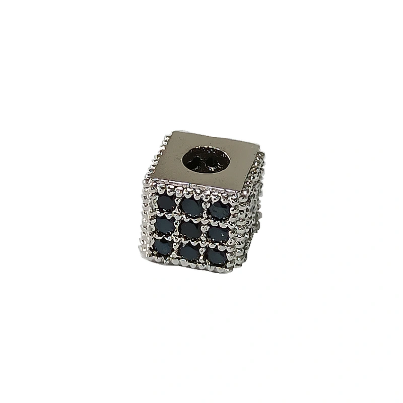 CZ Bead Cubic Brass Square Beads  Jewelry Parts  Spacer Beads  Jewelry Parts  Bracelet DIY Bracelet Charms  For Jewelry Findings