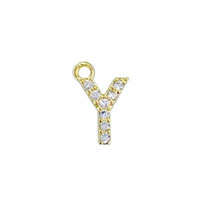 Micro Pave Pendants pave charms Bracelet diy earring charming part Bracelet Accessories Pendant letter charms for jewelry making