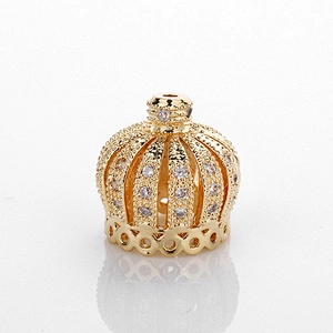 CZ Brass Crown Beads Necklace Beads DIY Metal Jewelry Accessories Jewelry Findings & Components Raw Materials For Jewelry Making