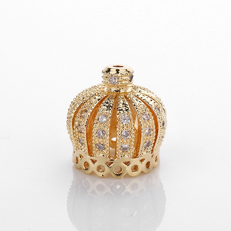 CZ Brass Crown Beads Necklace Beads DIY Metal Jewelry Accessories Jewelry Findings & Components Raw Materials For Jewelry Making