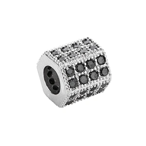 Cubic Jewelry Parts  Beads Spacer Bracelet Polygon Large Hole Beads Necklace Beads DIY Jewelry Charms Charms For Jewelry Making