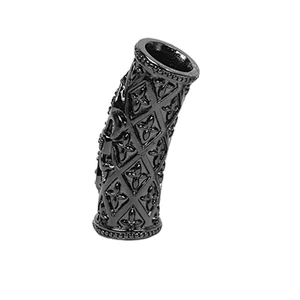 Brass Iris Curved Pave Tube Beads Bracelet Cross Charms Micro Pave Connectors Tube Beads Earring Components For Jewelry Making