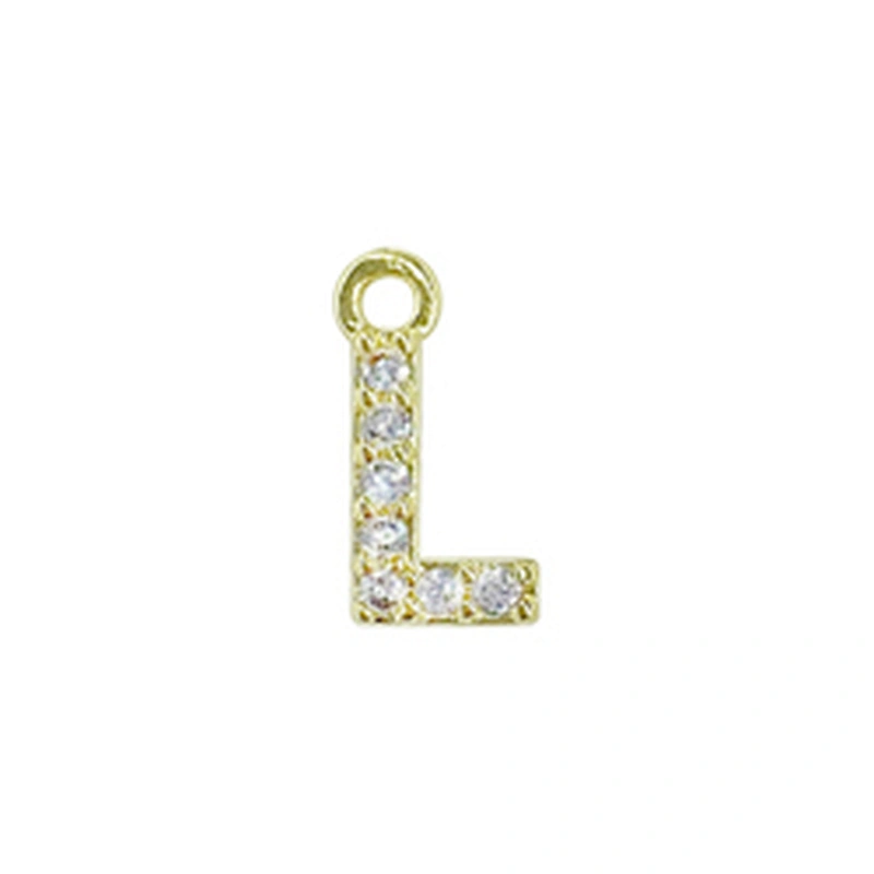 Micro Pave Pendants pave charms Bracelet diy earring charming part Bracelet Accessories Pendant letter charms for jewelry making