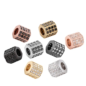 Cubic Jewelry Parts  Beads Spacer Bracelet Polygon Large Hole Beads Necklace Beads DIY Jewelry Charms Charms For Jewelry Making