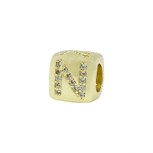 Alphabet Bead  Micro Pave Connectors  Bracelet DIY  Brass CZ Zirconia Beads Bracelet Accessories Letter Beads For Jewelry Making