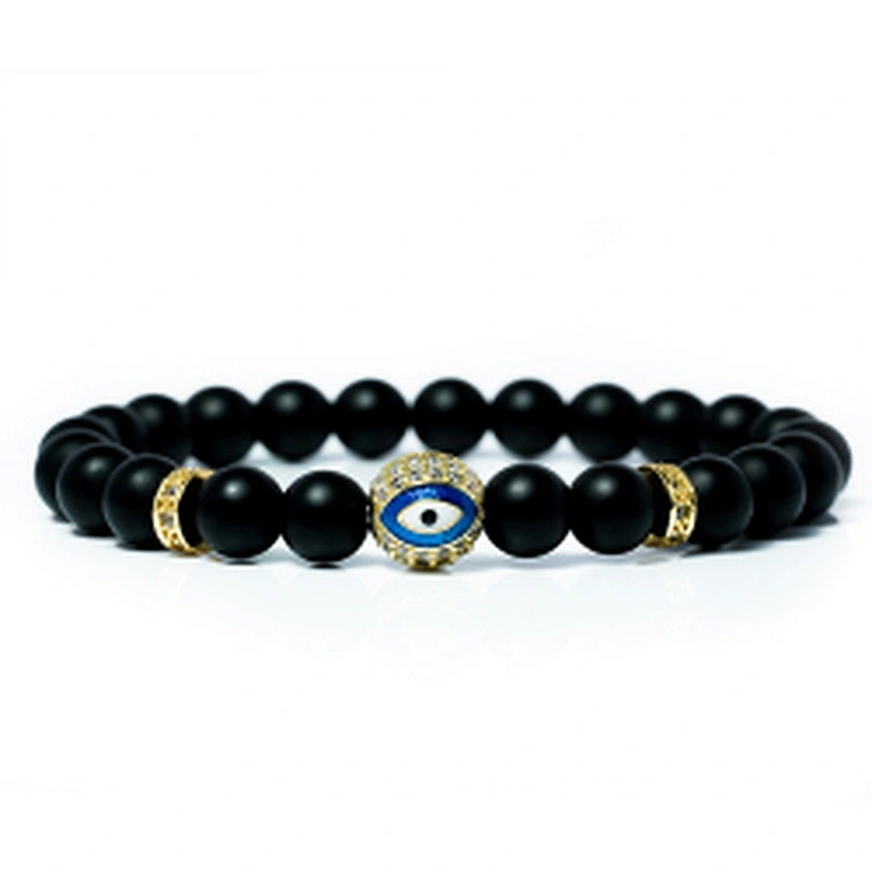 wholesale trendy beaded bracelets micro pave cubic zirconia mens beaded bracelets eye beads for bracelet making diy jewelri