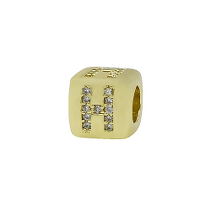 Alphabet Bead  Micro Pave Connectors  Bracelet DIY  Brass CZ Zirconia Beads Bracelet Accessories Letter Beads For Jewelry Making