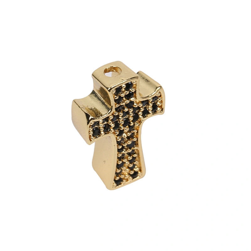 Cross Charms Brass Jewellery Beads  Micro Pave Connectors Jewelry Findings Charm Earrings Material  Pendants For Bracelet making