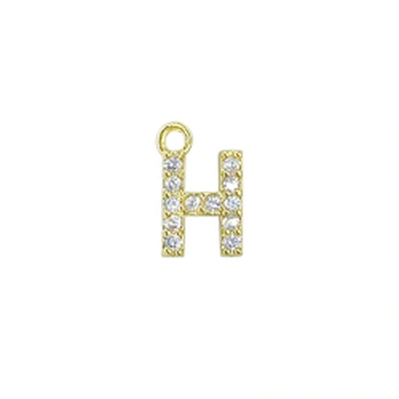 Micro Pave Pendants pave charms Bracelet diy earring charming part Bracelet Accessories Pendant letter charms for jewelry making