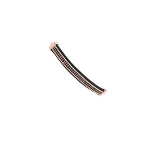 Jewelry Making Supplies Micro Pave Brass Zircon Findings Long Curved Tube Gold Plated Chains Connector for Bracelet Making