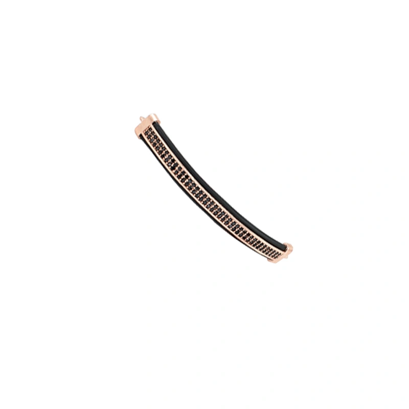 Jewelry Making Supplies Micro Pave Brass Zircon Findings Long Curved Tube Gold Plated Chains Connector for Bracelet Making