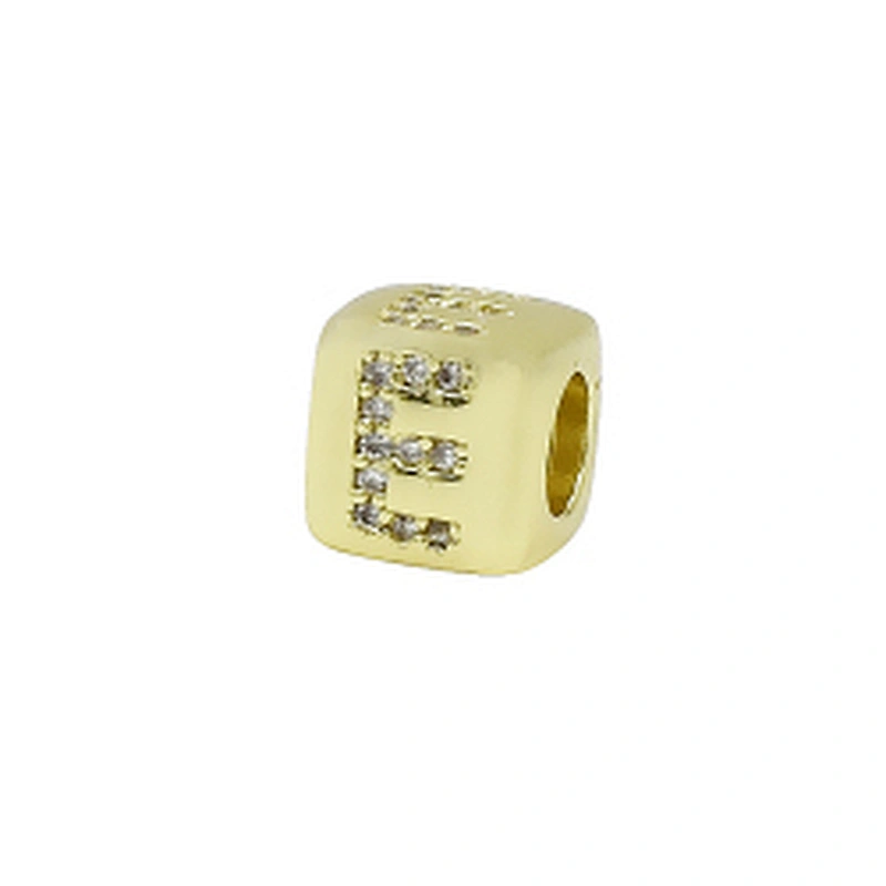 Alphabet Bead  Micro Pave Connectors  Bracelet DIY  Brass CZ Zirconia Beads Bracelet Accessories Letter Beads For Jewelry Making