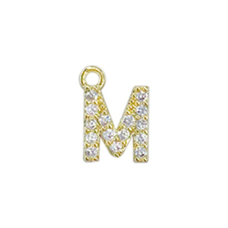 Micro Pave Pendants pave charms Bracelet diy earring charming part Bracelet Accessories Pendant letter charms for jewelry making