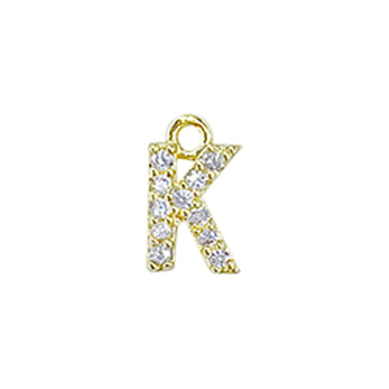 Micro Pave Pendants pave charms Bracelet diy earring charming part Bracelet Accessories Pendant letter charms for jewelry making