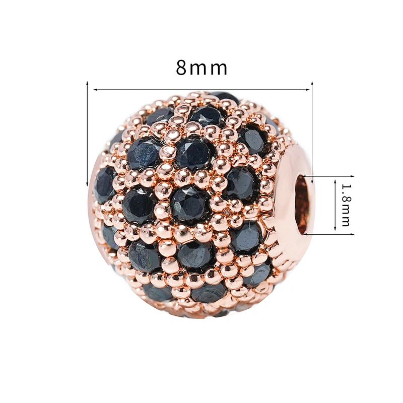 8mm CZ Spacer Beads Jewelry Parts Making Wholesalers Earring Charms Necklaces Micro Pave DIY Round Beads for Jewelry Making