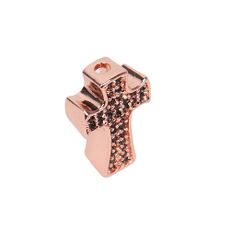 Cross Charms Brass Jewellery Beads  Micro Pave Connectors Jewelry Findings Charm Earrings Material  Pendants For Bracelet making