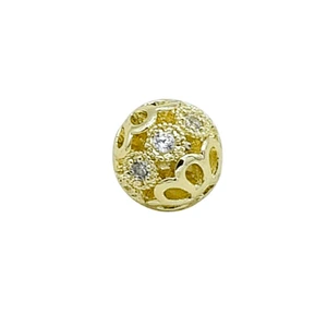 8mm Brass CZ Beads  Charms Bracelets Supplies  Earrings Making Material DIY  Flower Beads  Earring Components For Jewelry Making