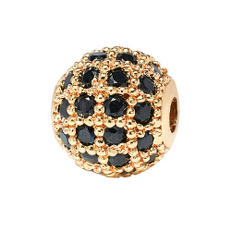 8mm CZ Spacer Beads Jewelry Parts Making Wholesalers Earring Charms Necklaces Micro Pave DIY Round Beads for Jewelry Making