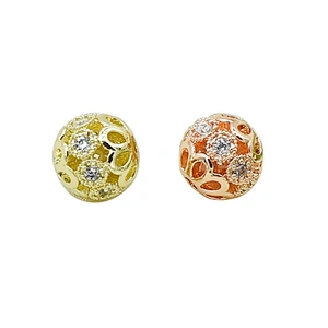 8mm Brass CZ Beads  Charms Bracelets Supplies  Earrings Making Material DIY  Flower Beads  Earring Components For Jewelry Making
