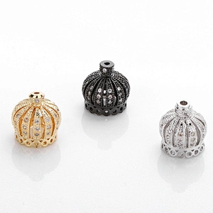 CZ Brass Crown Beads Necklace Beads DIY Metal Jewelry Accessories Jewelry Findings & Components Raw Materials For Jewelry Making